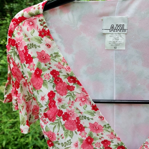 Vtg 90s Floral Maxi Dress Made in Canada - Picture 4 of 6